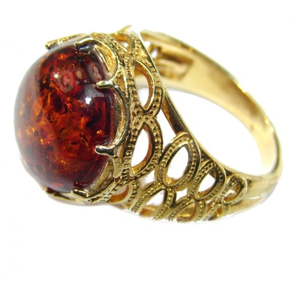 Authentic Baltic Amber Statement Ring - Picture 2 of 6